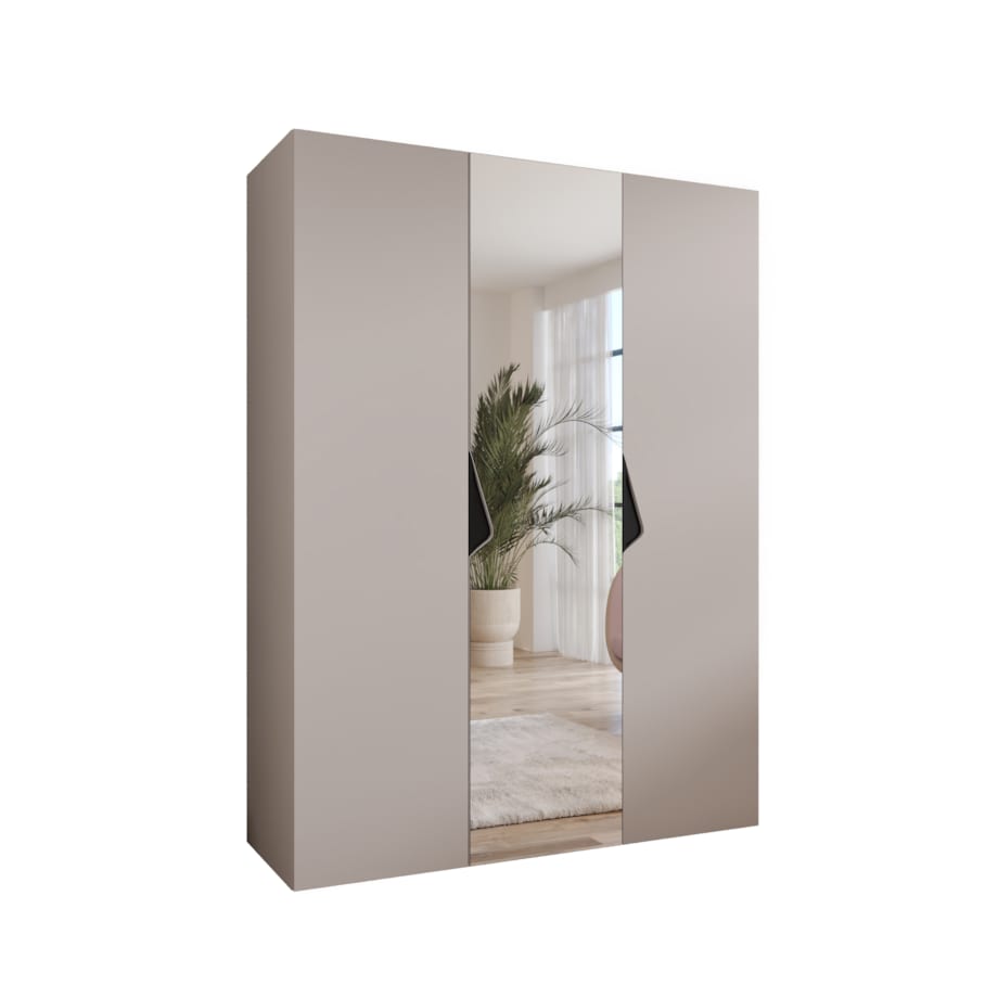 Szafa uchylna z lustrem Sandi 2 150 wys 202 cm Kaszmir + u Czarny