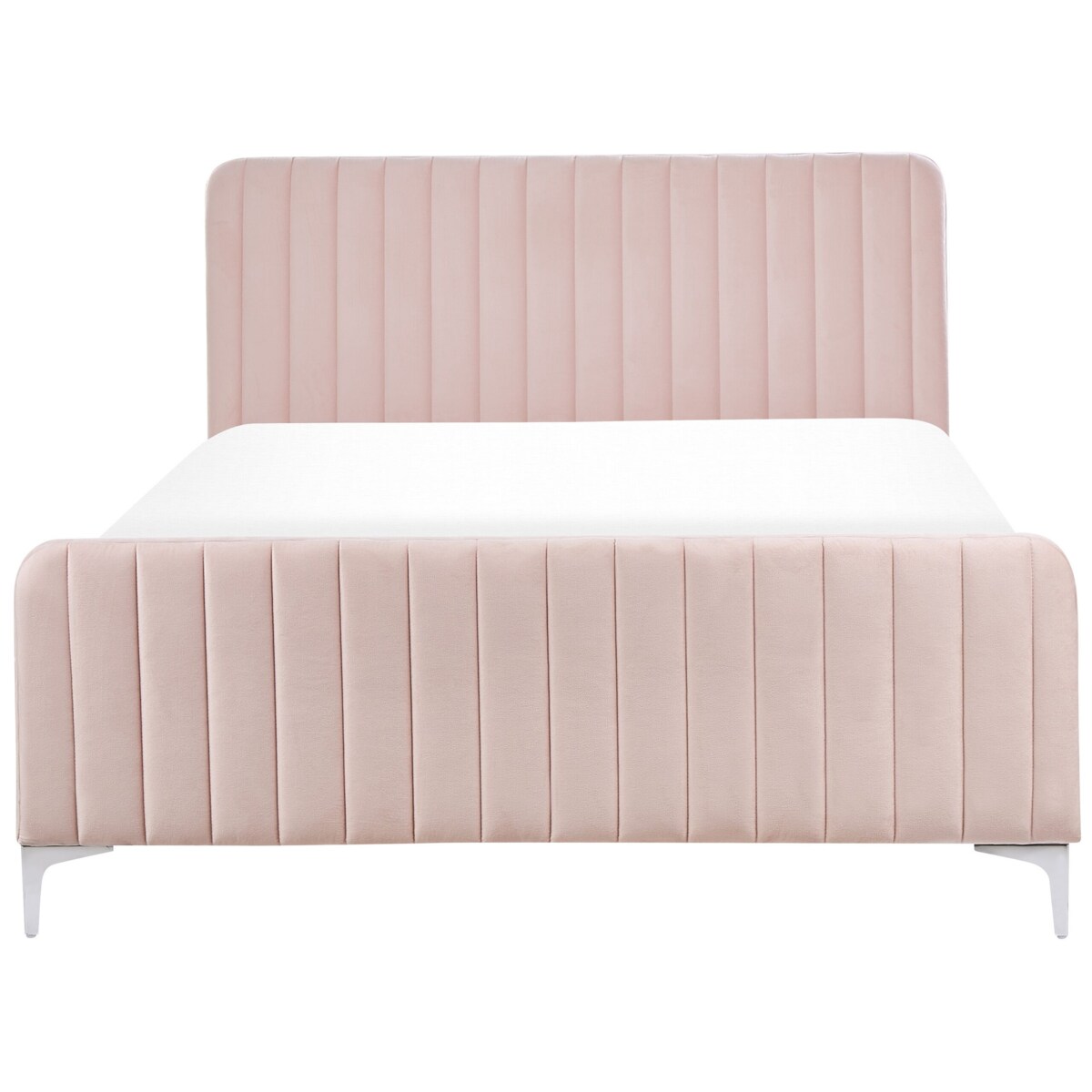 Łóżko welurowe 140 x 200 cm różowe LUNAN