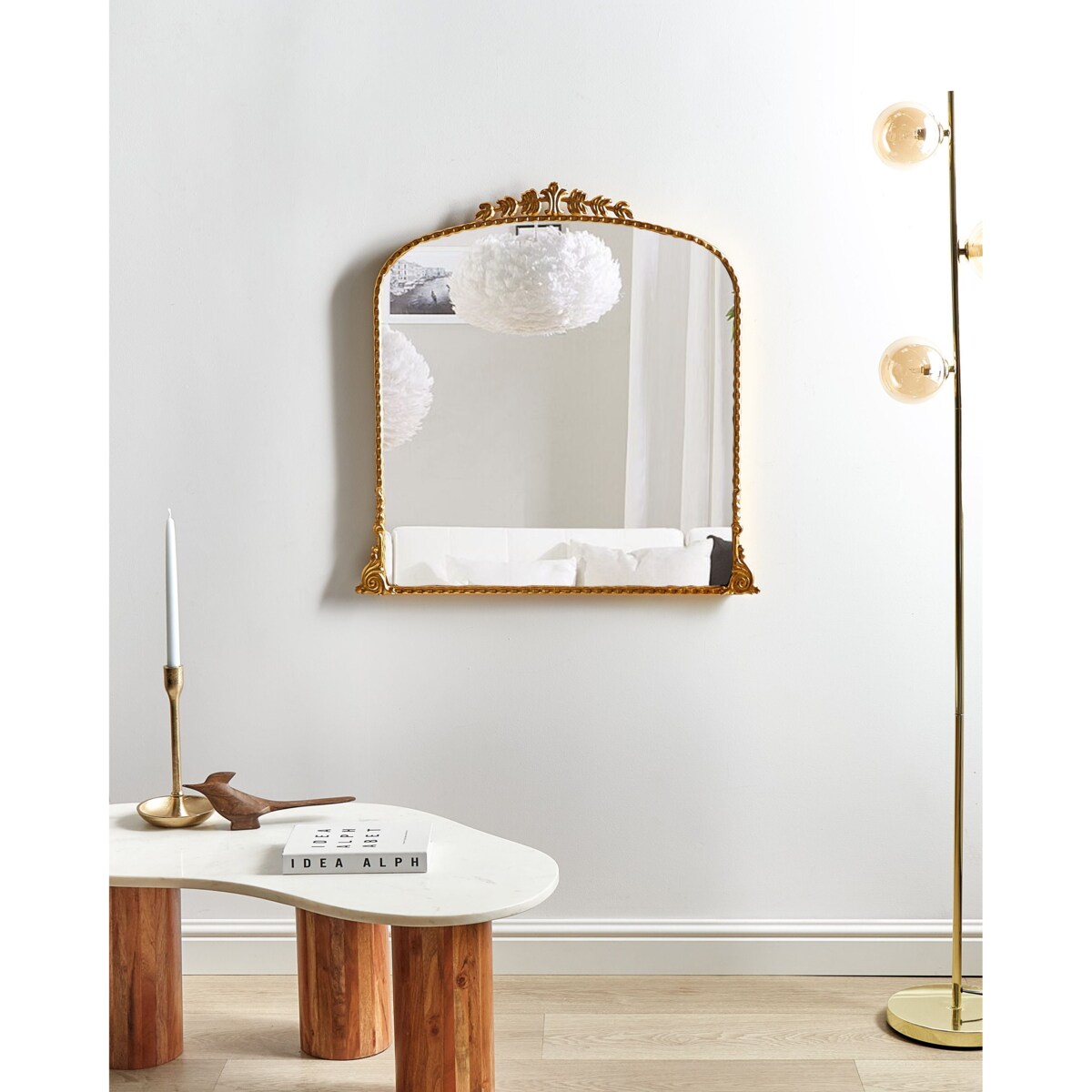 Lustro ścienne LIVRY 71 cm 71 cm Metal Złoty