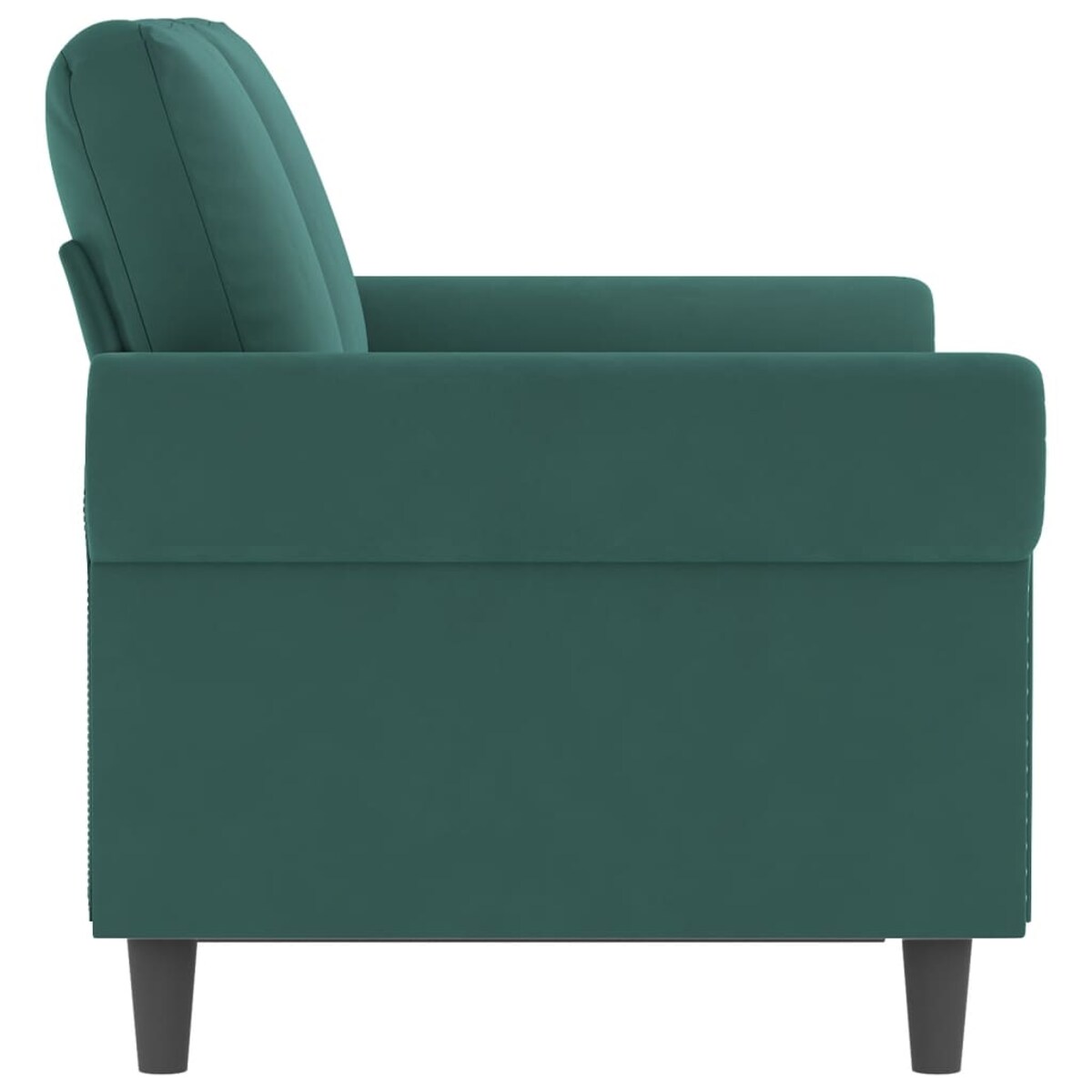 vidaXL Sofa 2-osobowa, ciemnozielona, 120 cm, tapicerowana aksamitem