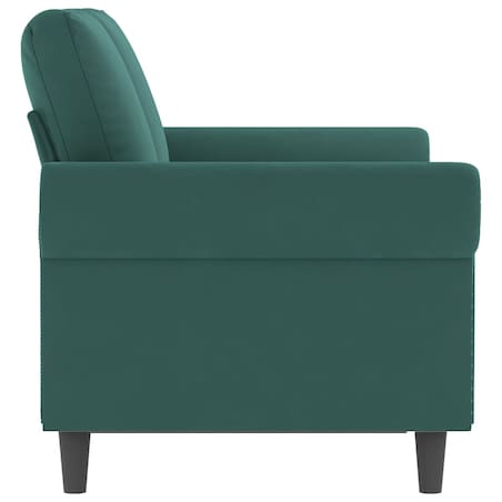 vidaXL Sofa 2-osobowa, ciemnozielona, 120 cm, tapicerowana aksamitem