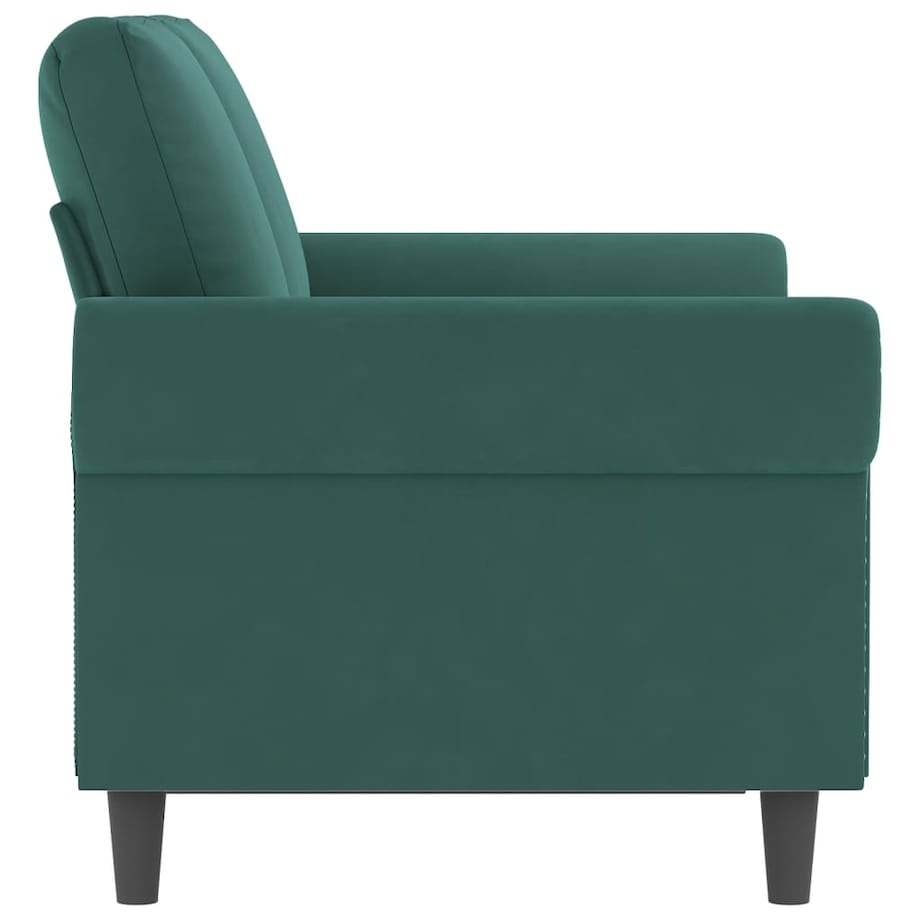 vidaXL Sofa 2-osobowa, ciemnozielona, 120 cm, tapicerowana aksamitem