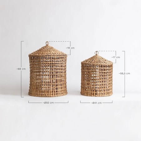 Komplet 2 koszy z hiacyntu wodnego Daire