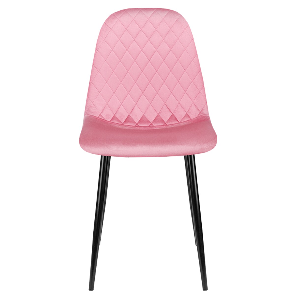 Krzesło tapicerowane nowoczesne pikowane do salonu jadalni różowe