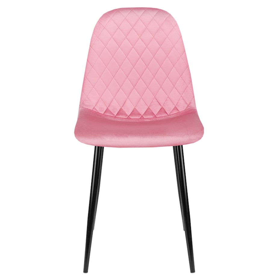Krzesło tapicerowane nowoczesne pikowane do salonu jadalni różowe