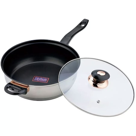 Zestaw garnków stalowych 12 ele. garnki na indukcję komplet Jumbo Rosegold KINGHOFF