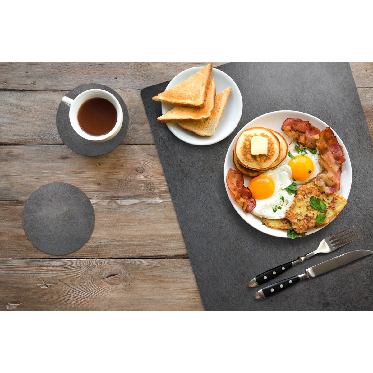 Komplet mat pod talerz Ciemny kamień, 6 szt. 45x30cm