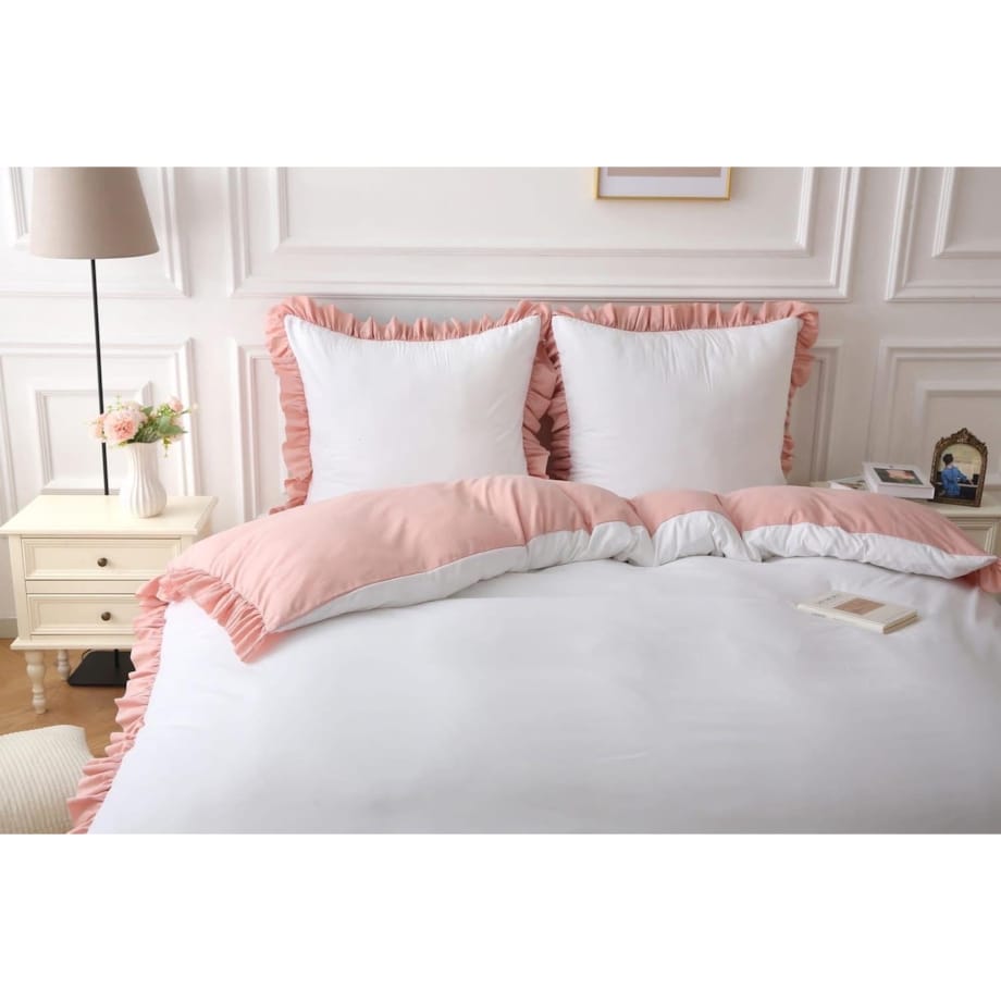 Pościel mikrofibra dwukolorowa z falbanką 200x220 cm