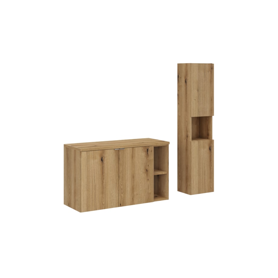 Zestaw meblowy 100cm z blatem i szafką wysoką SET-NOA B OAK 100CM HC LR