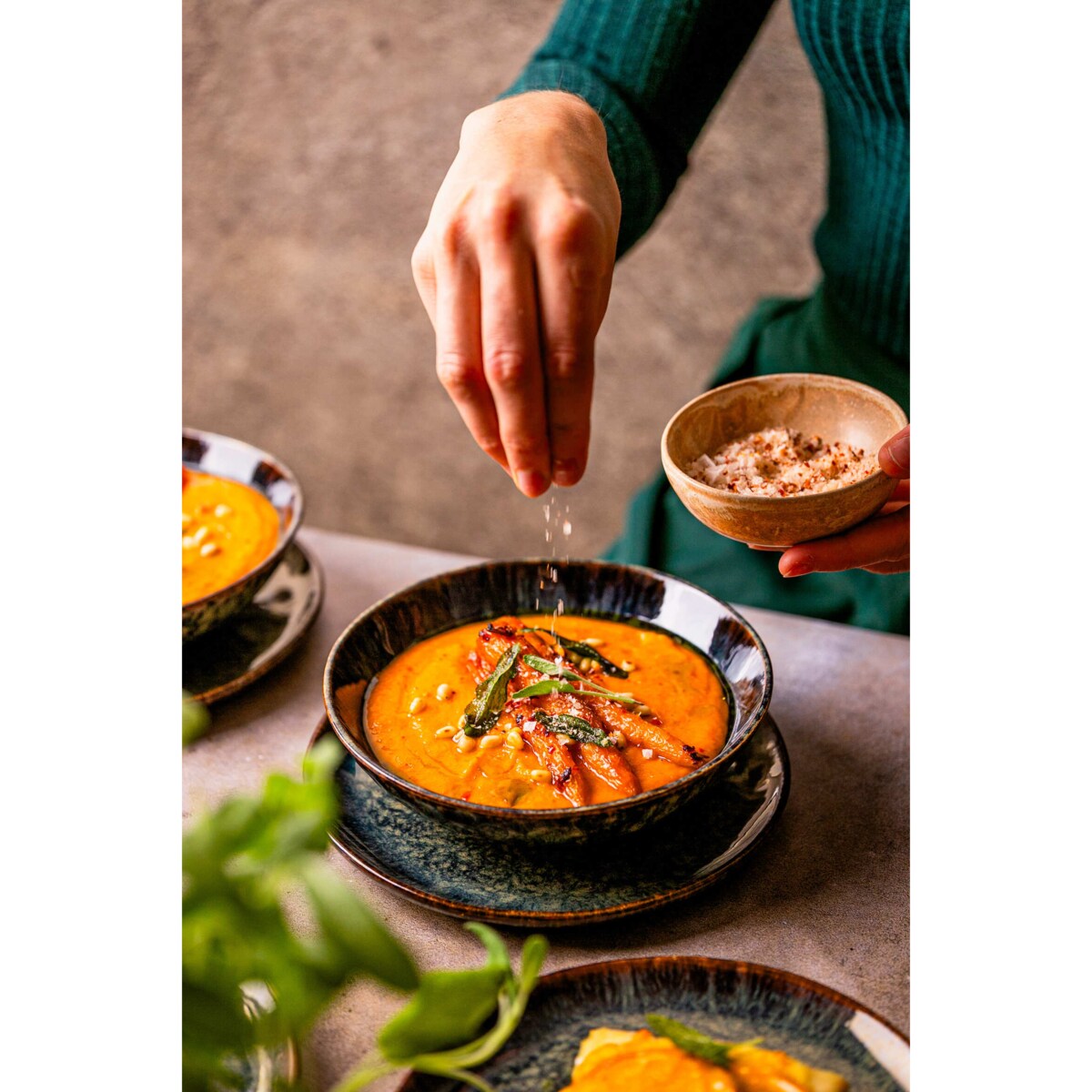 Serwis obiadowy Kasai żółto-zielony na 12 osób 36 szt. Nowoczesny Do zmywarki Komplet talerzy