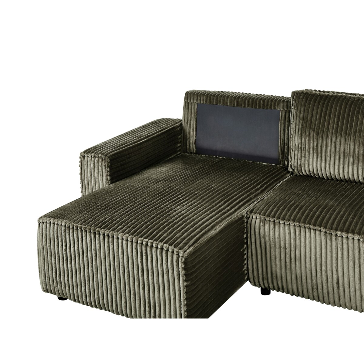 Sofa rozkładana ABACKA Zielony Sztruks Prawostronny