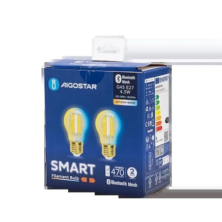 inteligentna żarówka bluetooth mesh g45 4.5w cct 2 szt. ,z pilotem