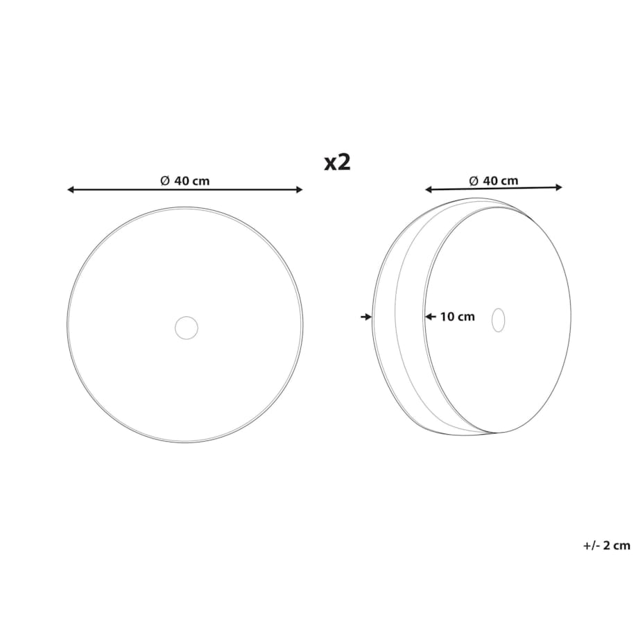 2 welurowe poduszki dekoracyjne z plisami ⌀ 40 cm lazurowe UDALA