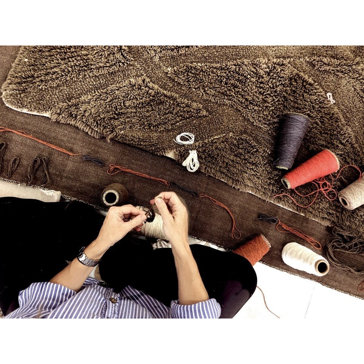 Dywan wełniany Enkang Acacia Wood 170x240 cm Lorena Canals