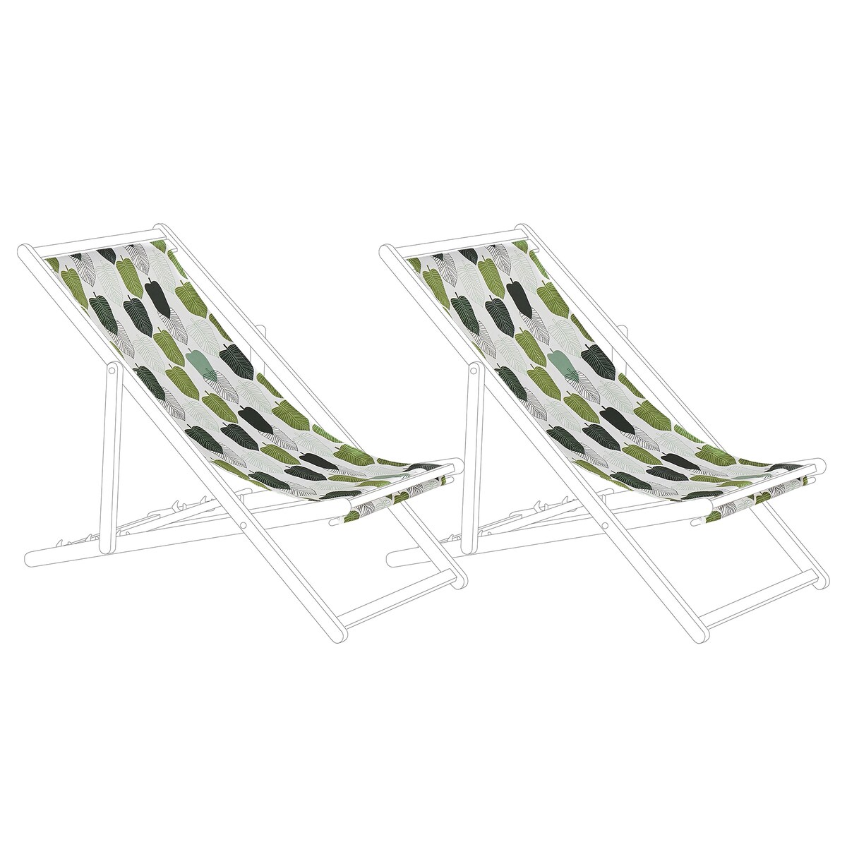 Zestaw 2 wymiennych tkanin do leżaków ogrodowych ANZIO/AVELLINO 113 x 44 cm Zielony