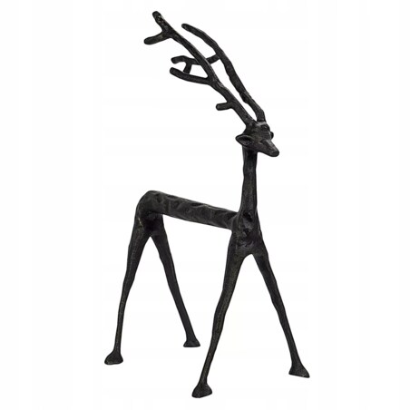 FIGURKA RENIFER 37cm dekoracyjna metalowa czarna loft jeleń ozdoba prezent