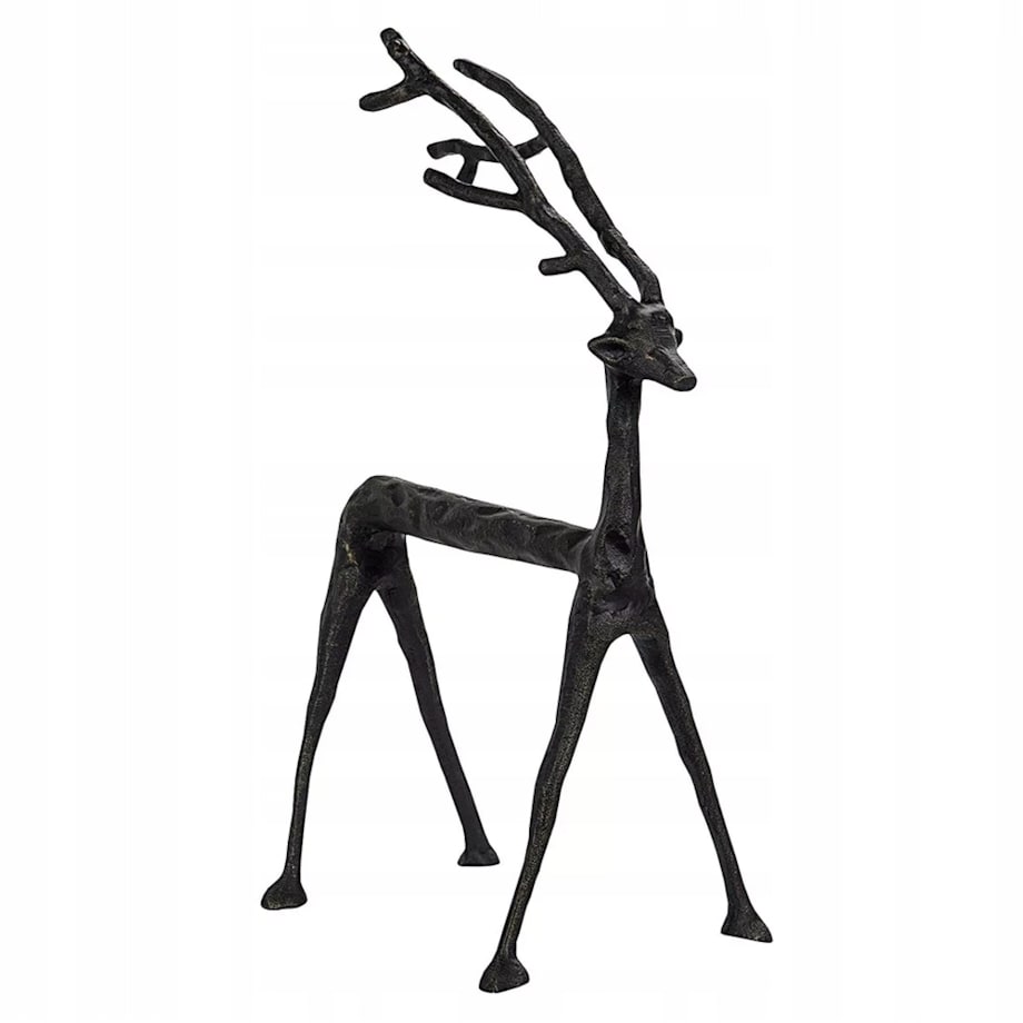 FIGURKA RENIFER 37cm dekoracyjna metalowa czarna loft jeleń ozdoba prezent