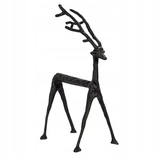 FIGURKA RENIFER 37cm dekoracyjna metalowa czarna loft jeleń ozdoba prezent