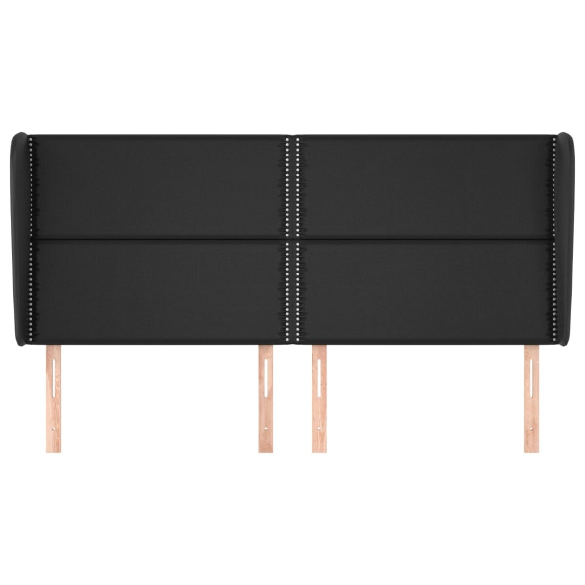 vidaXL Zagłówek uszak, czarny, 203x23x118/128 cm, sztuczna skóra