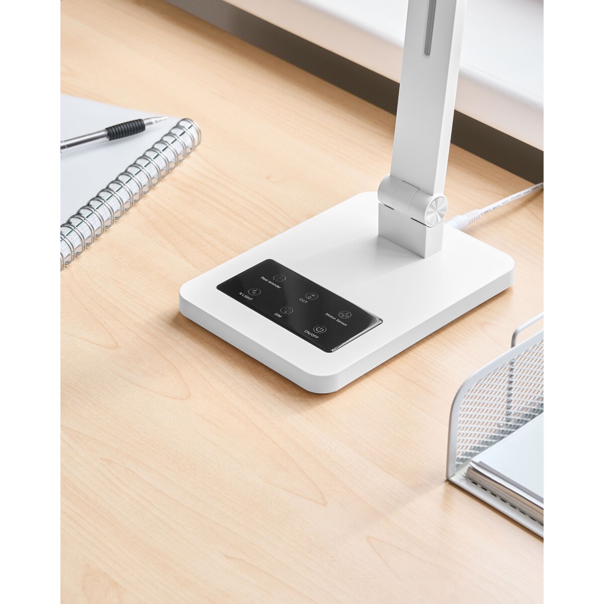 Lampa biurkowa LED LEPUS Z czujnikiem ruchu Biały