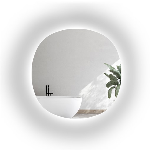 Lustro do łazienki nieregularnie zaokrąglone z podświetleniem - LAOS LED