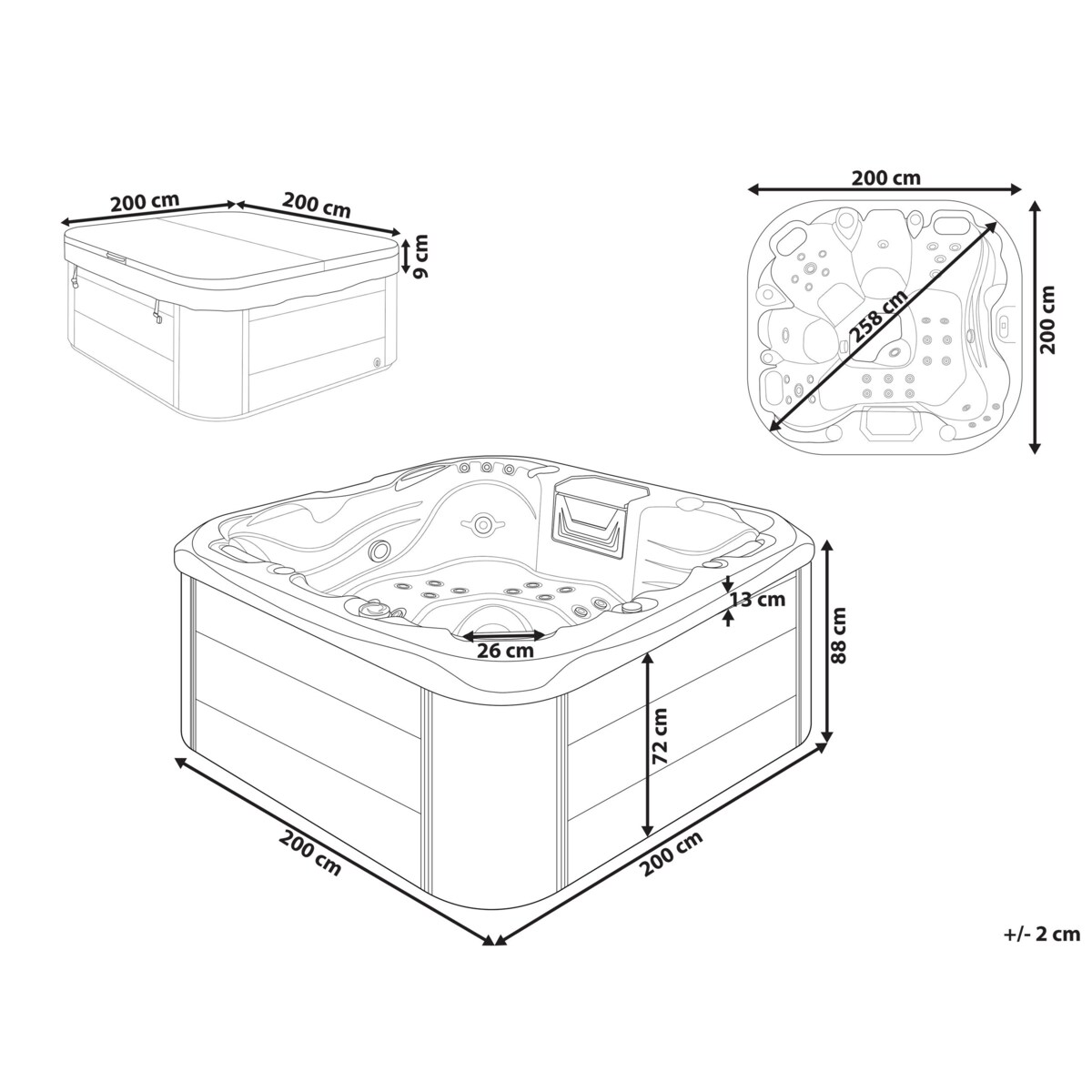 Wanna ogrodowa z hydromasażem biała LASTARRIA