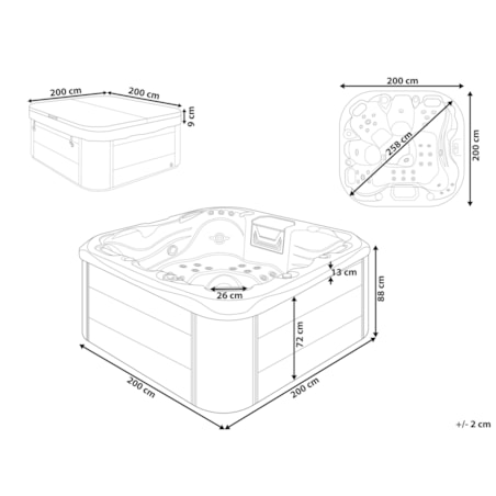 Wanna ogrodowa z hydromasażem biała LASTARRIA