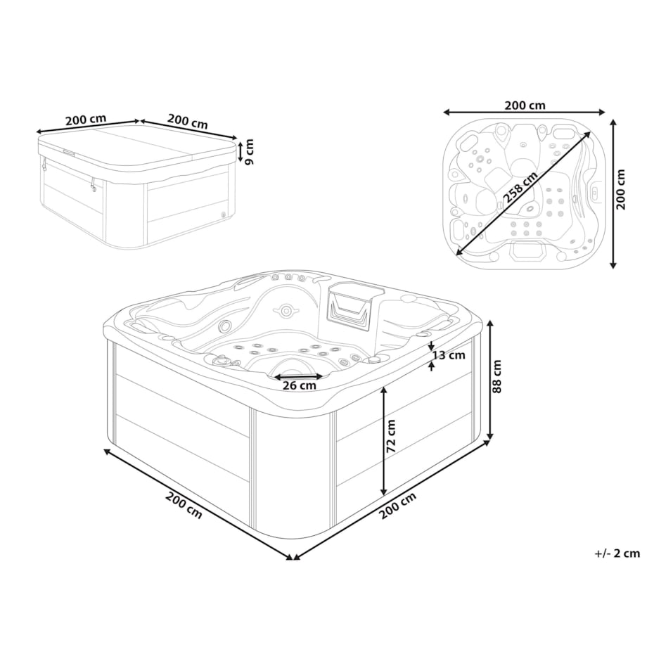 Wanna ogrodowa z hydromasażem biała LASTARRIA