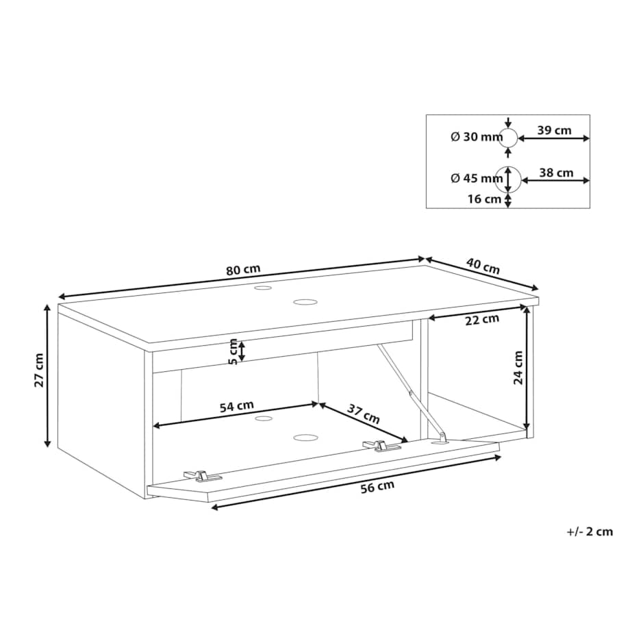 Wisząca szafka pod umywalkę RUPANCO 80 cm Czarny