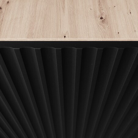 Szafka RTV NOELI, wisząca z ryflowanymi frontami do salonu- czarna-artisan