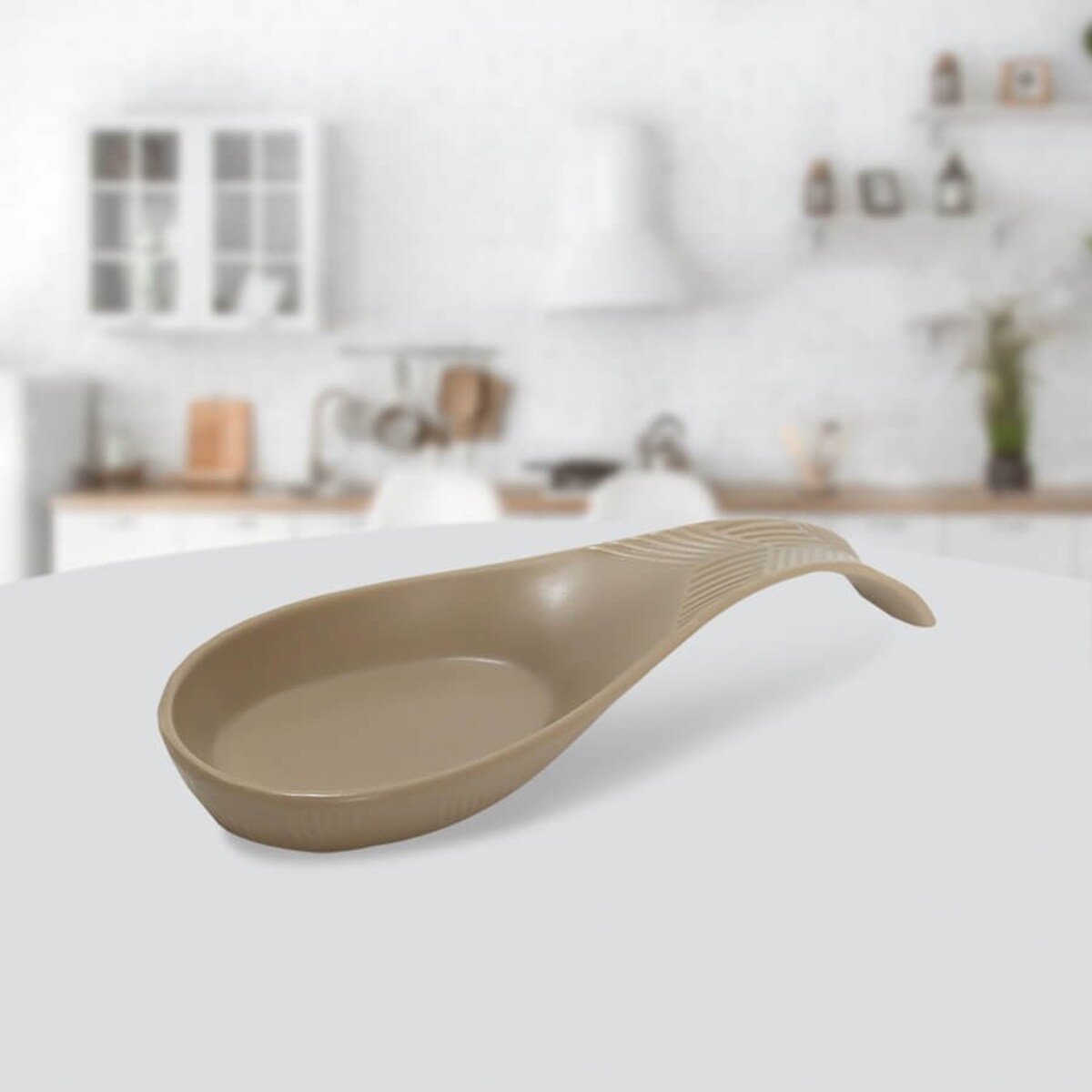 Ceramiczna podstawka pod łyżkę wazową Geometry Beige MAESTRO