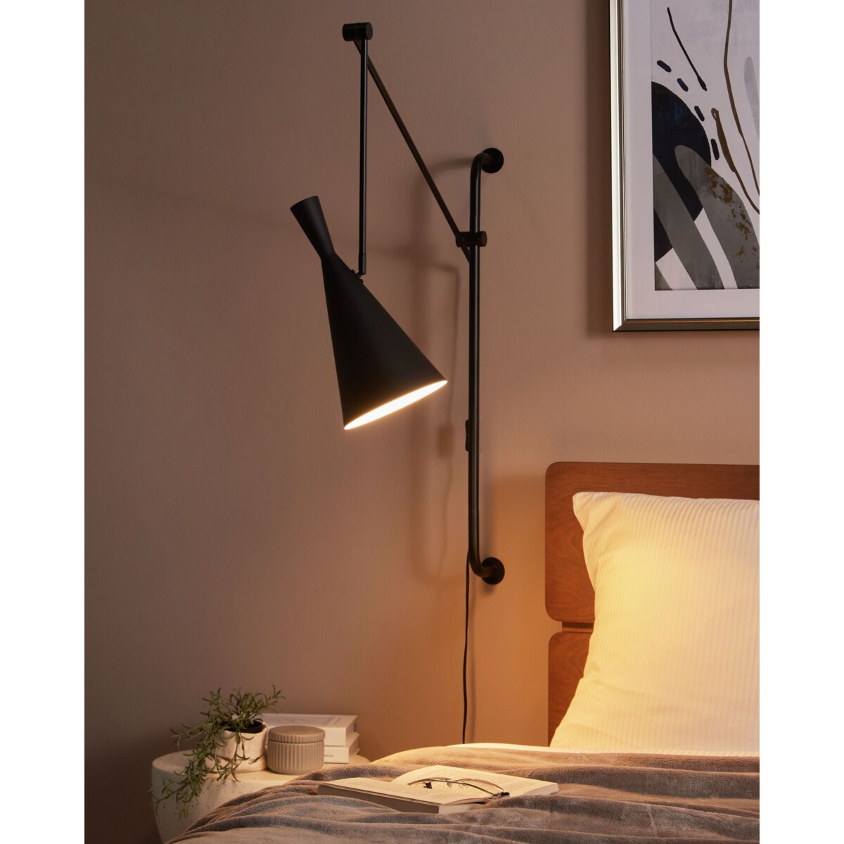 Lampa ścienna MARISA Regulowana Metal Czarny