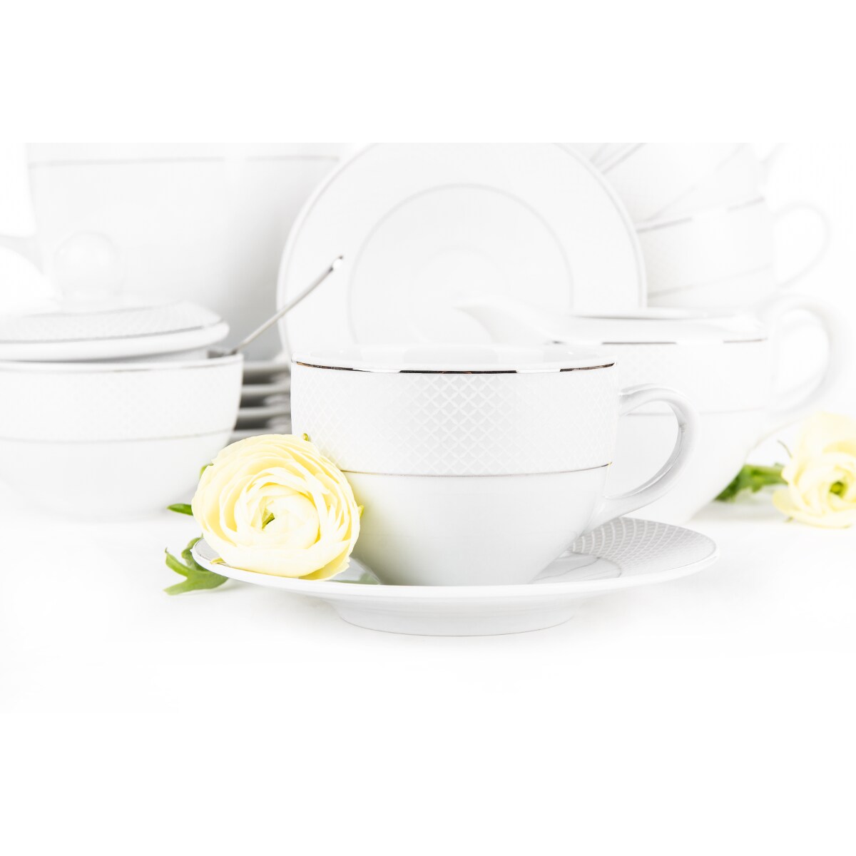 Komplet filiżanek 6os. (12el.) AMELIA SATYNA