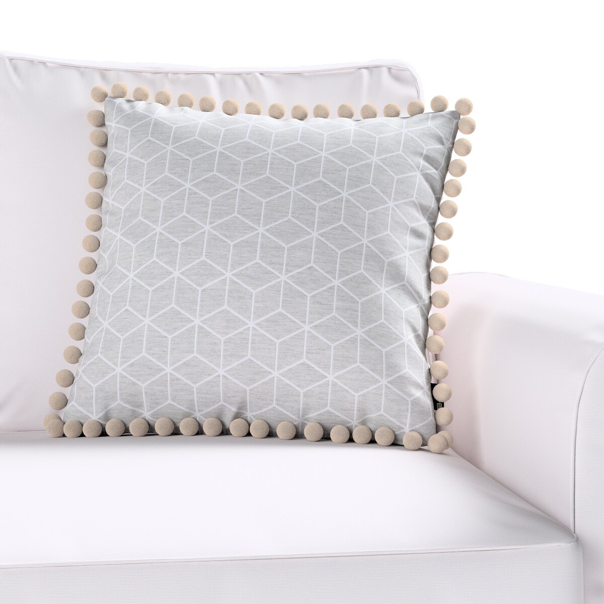 Poszewka Wera na poduszkę 45x45 wzór sześcianów na szarym tle