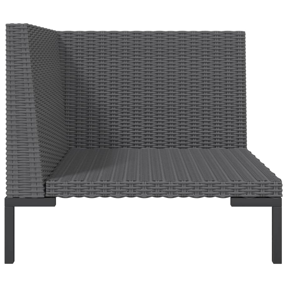 vidaXL Sofa ogrodowa z poduszkami, zaokrąglony rattan PE