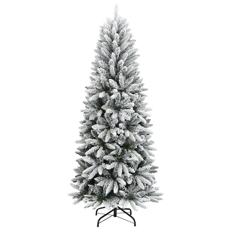 vidaXL Sztuczna choinka pokryta śniegiem, 210 cm, PVC i PE