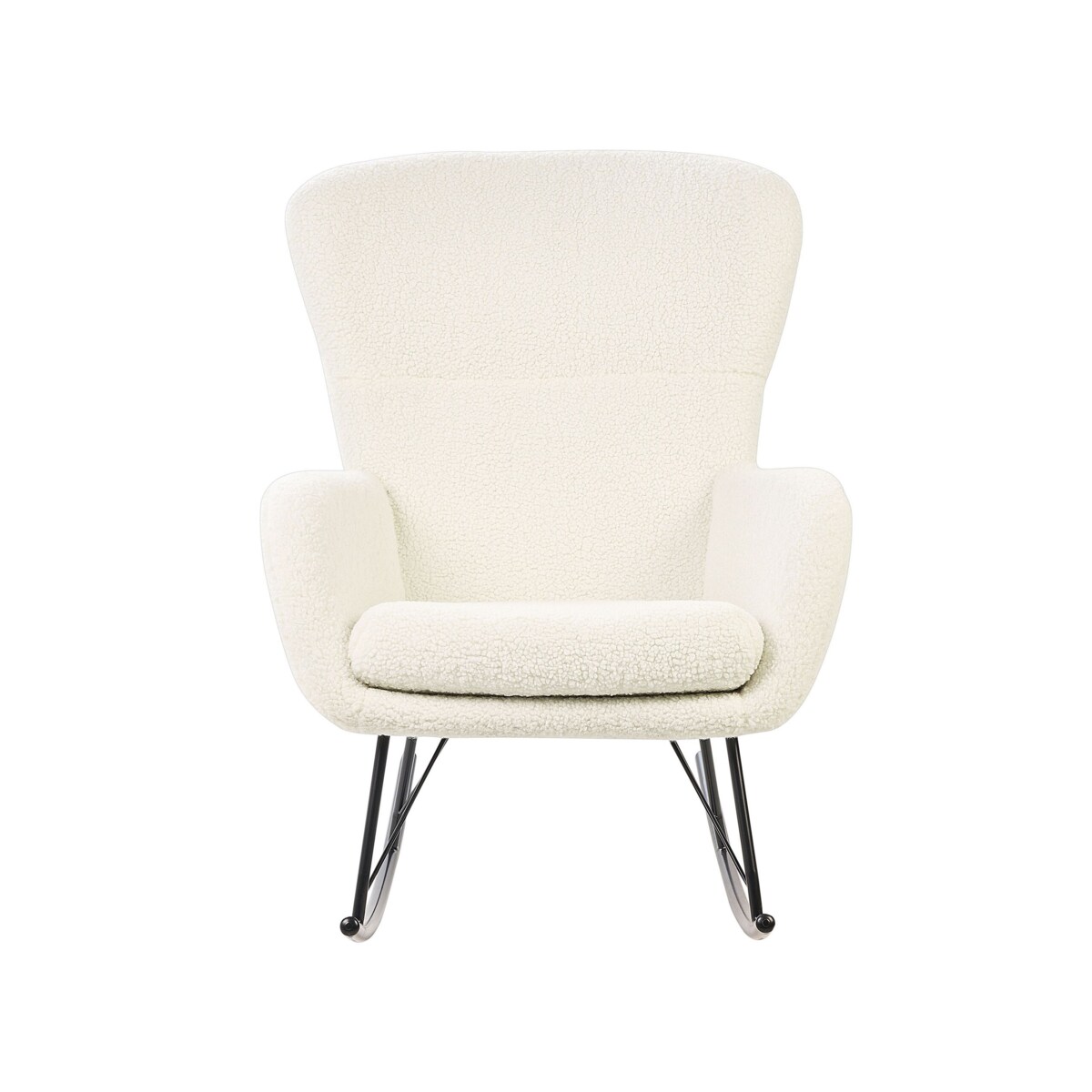 Fotel bujany boucle kremowy z czarnym ANASET