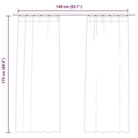 vidaXL Zasłony z haczykami, 2 szt., aksamitne, czarne, 140x175 cm