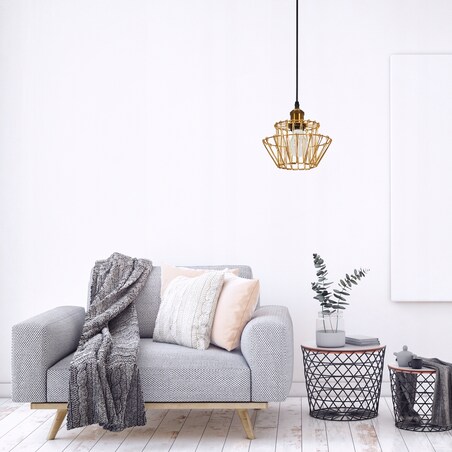 Lampa Sufitowa Wisząca Retro Druciana Vintage