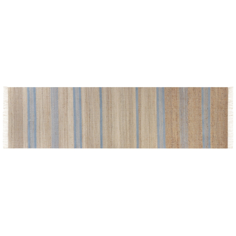 Dywan z juty 80 x 300 cm beżowo-niebieski TALPUR