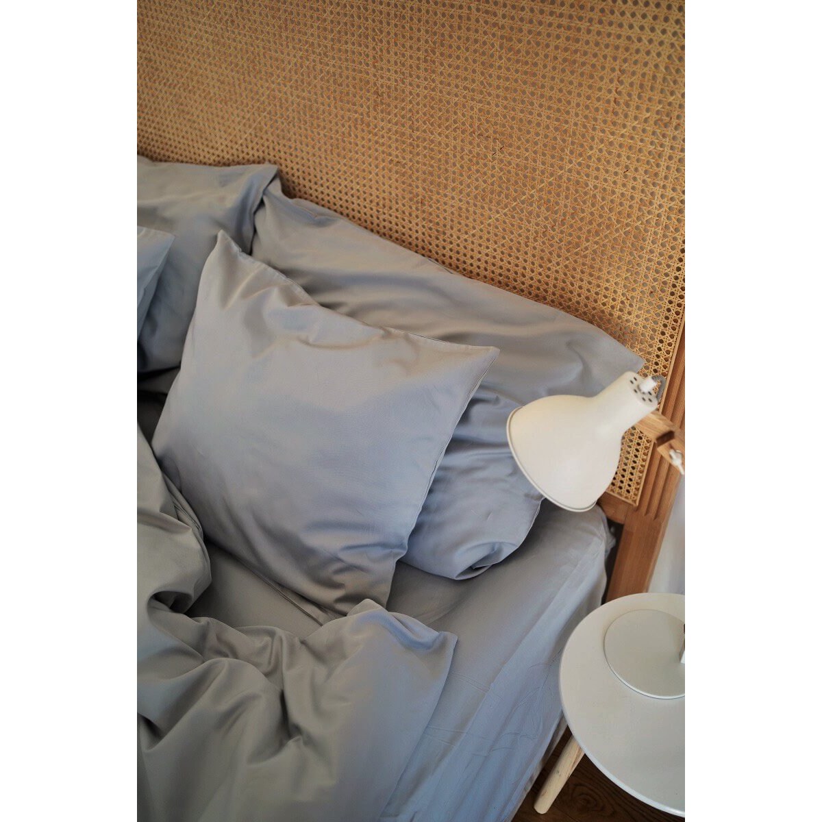 Pościel satynowa cloudy grey 140/200 + 50/60 cm