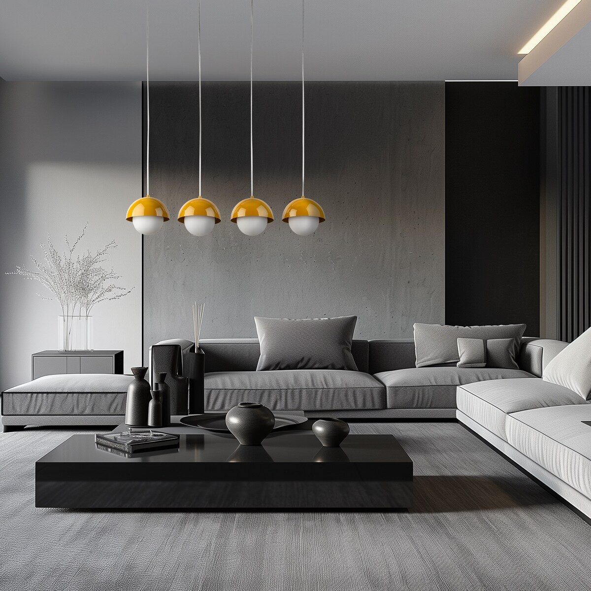 Lampa wisząca TK Lighting BONO OCHRA 10267 4xG9 ochra-biała regulowana do salonu i jadalni