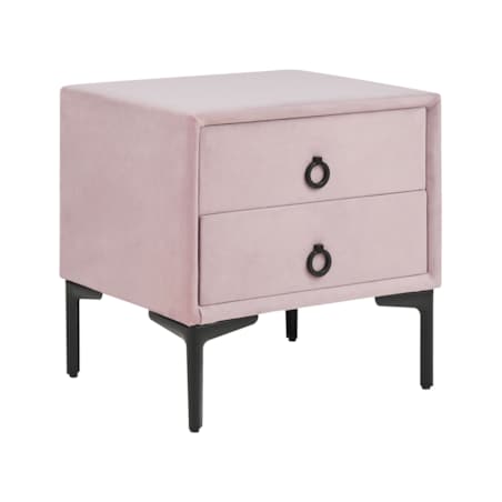 Zestaw mebli do sypialni welurowy 140 x 200 cm różowy SEZANNE
