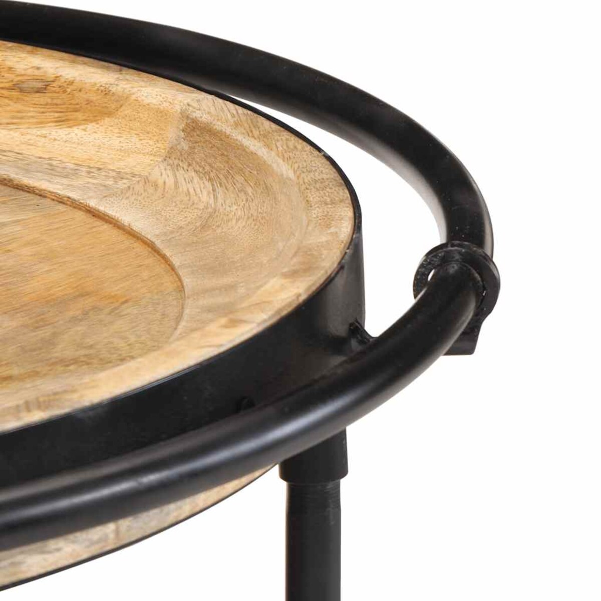 vidaXL Stolik boczny Ø55x60 cm Drewno lite Mango