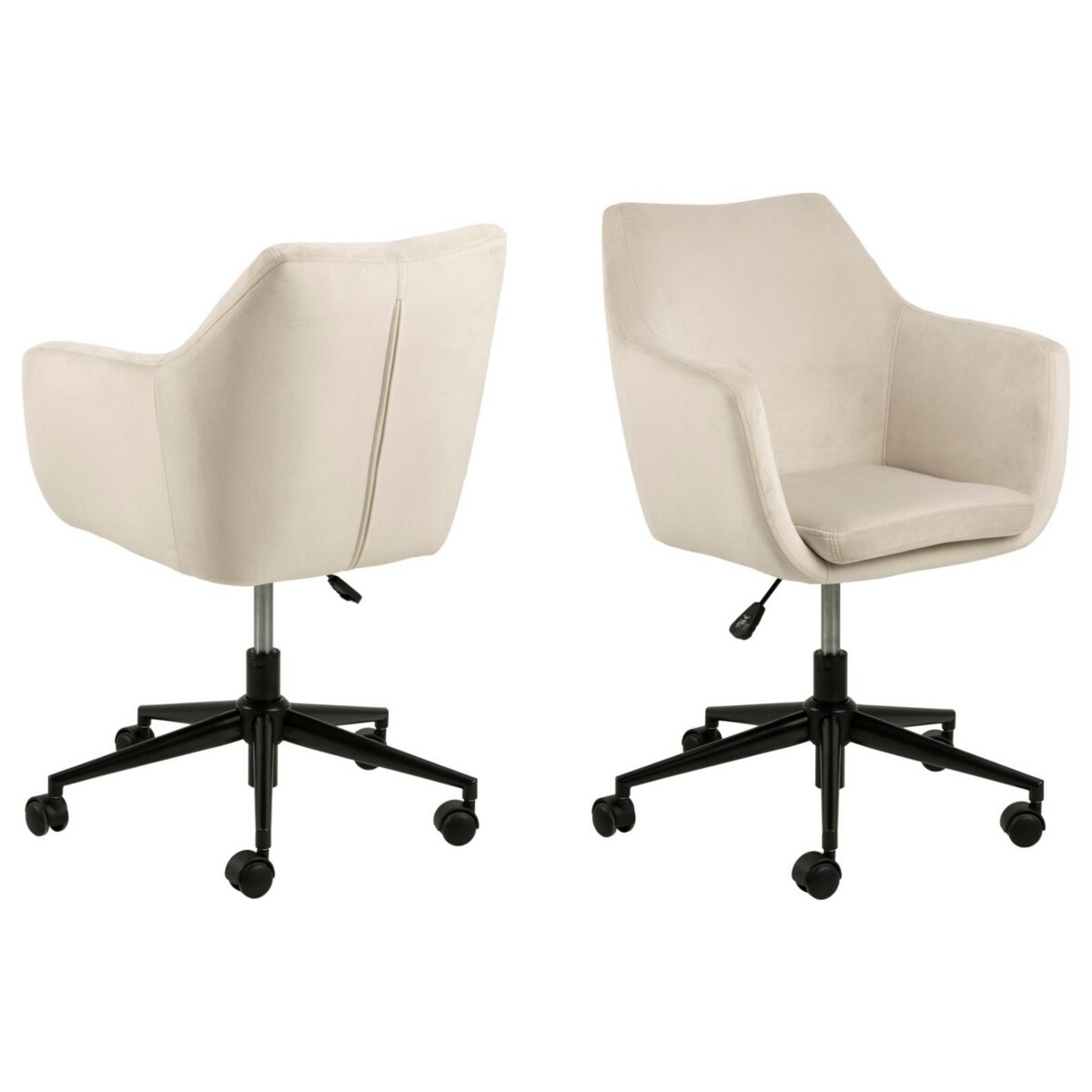 ACTONA fotel biurowy NORA beżowy - welur, metal