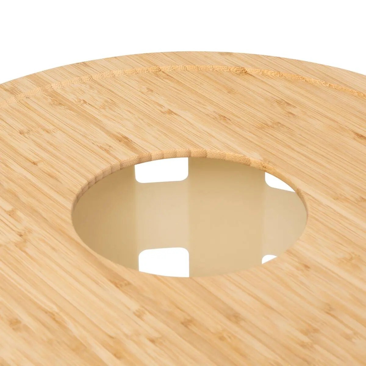 Kosz na pranie, kremowy z bambusową pokrywą 60L Harmony