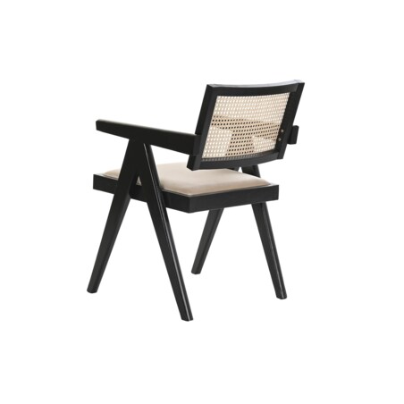Krzesło drewniane z plecionką wiedeńską i aksamitem kremowe