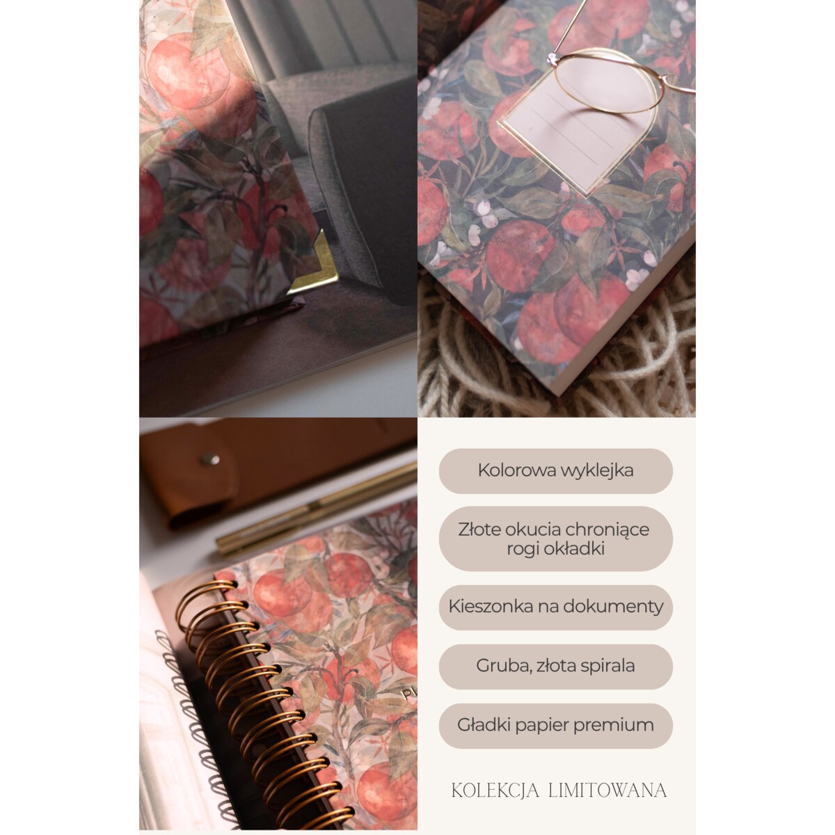 Planner dzienny 2026 na spirali – Tangerine