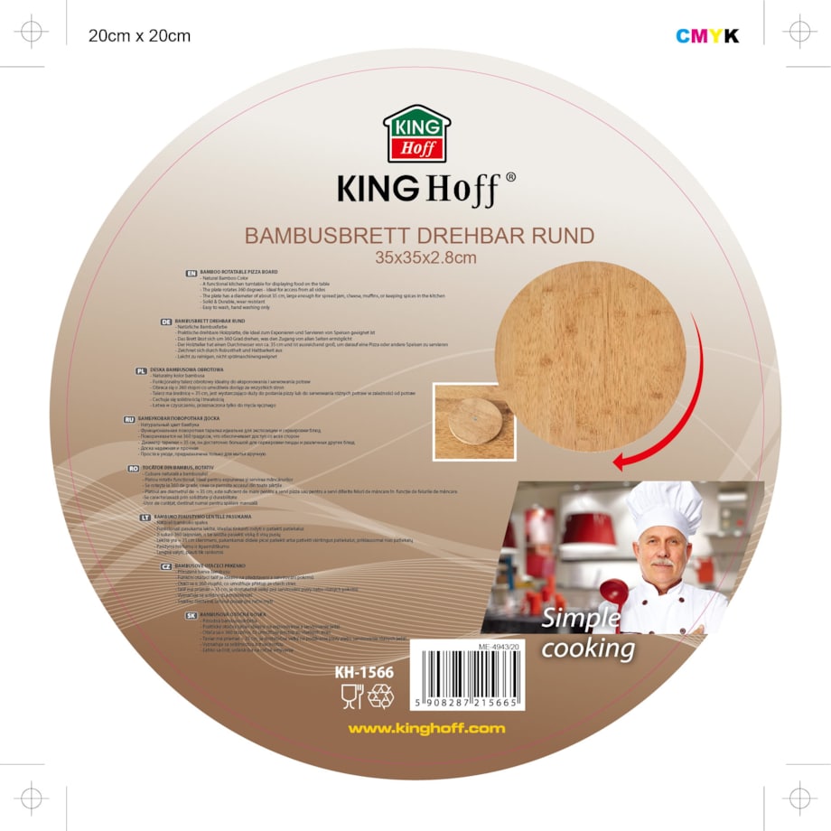 Taca Deska Obrotowa Do Serwowania Pizzy 35Cm Kinghoff Kh-1566