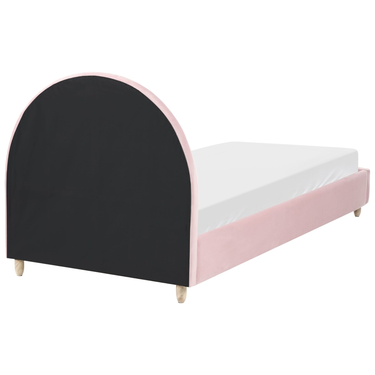 Łóżko dziecięce Tęcza Welur LANDEILLAU 90 x 200 cm Różowy